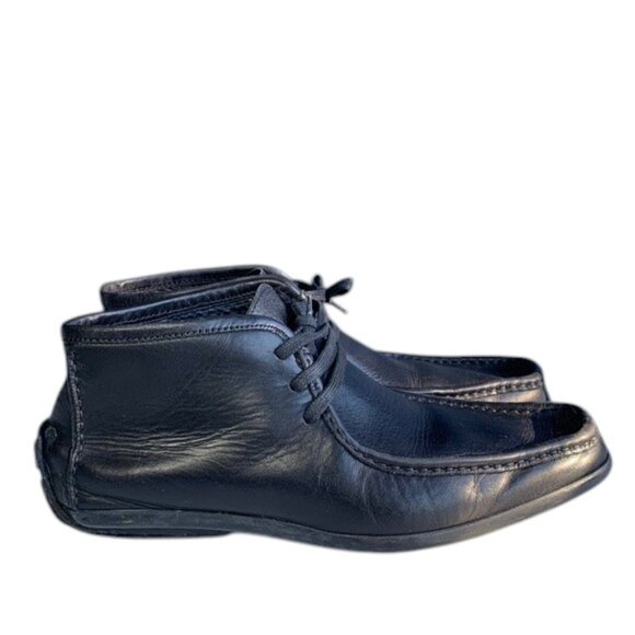 Gucci Men’s 40 US 7 Black Leather Horsebit Moccasin Boots Vintage Slip On Italy - Picture 1 of 16